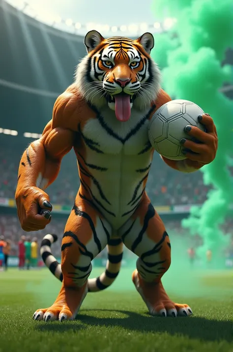 (ultra detailed), a beautiful, detailed life-size portrait of a majestic den tiger, ((sweat dripping from body)), ((muscular build with defined abs and biceps)), ((realistic texture and skin)), ( (detailed eyes with intense gaze and expressive eyebrows)), ...