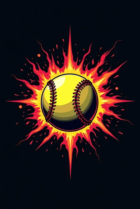 Generate me a logo for a softball team called explosion