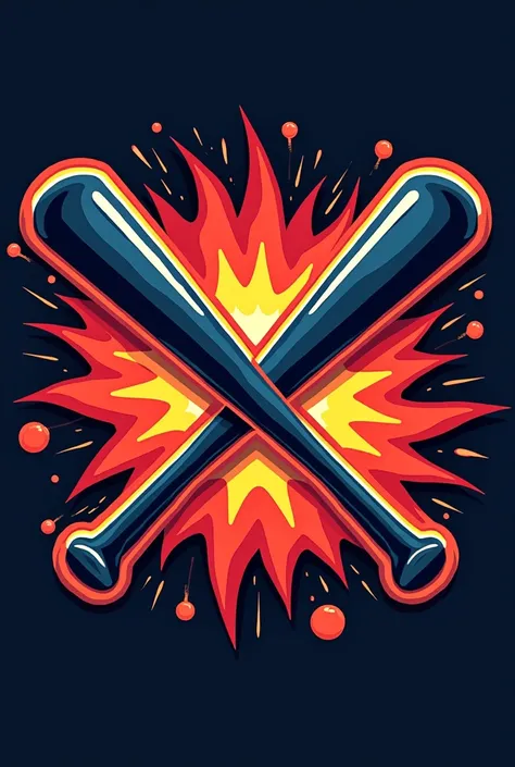 Generate me a logo for a softball team called explosion, with a pair of crossed bats