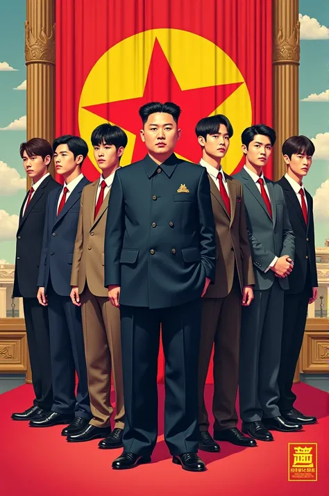 Kim jong un and the band shinee on a cover of some