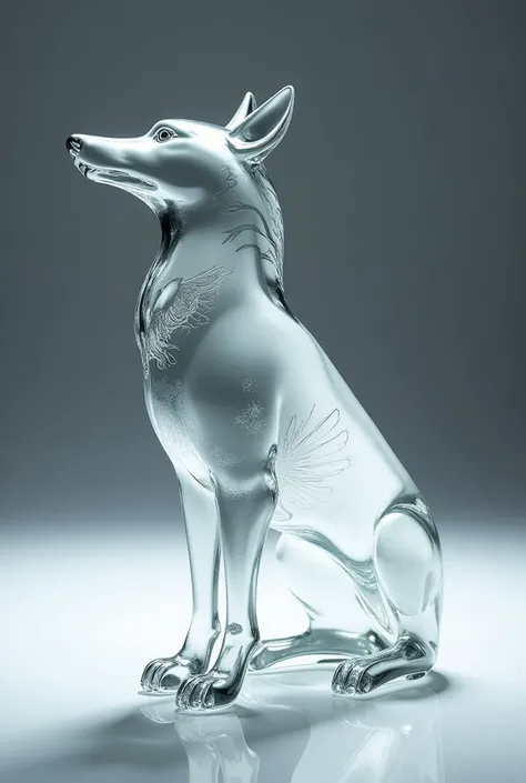 Glass wolf shaped like perfume