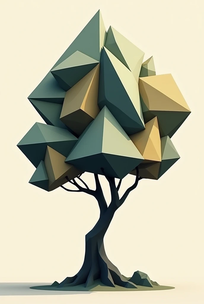 Create a cubist tree (Using geometric shapes)