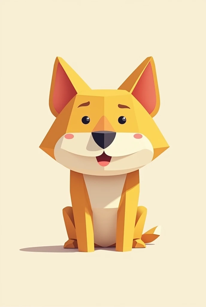 Make a simple 2D drawing of a dog using geometric shapes (a triangle, squaret...)