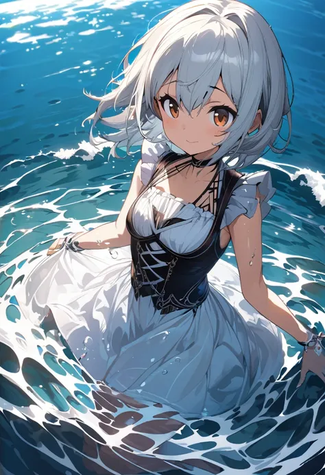 extremely detailed fine touch, 2D, ,{{official style}},{{{{{Body is water, girl, sea, in water}}}}},