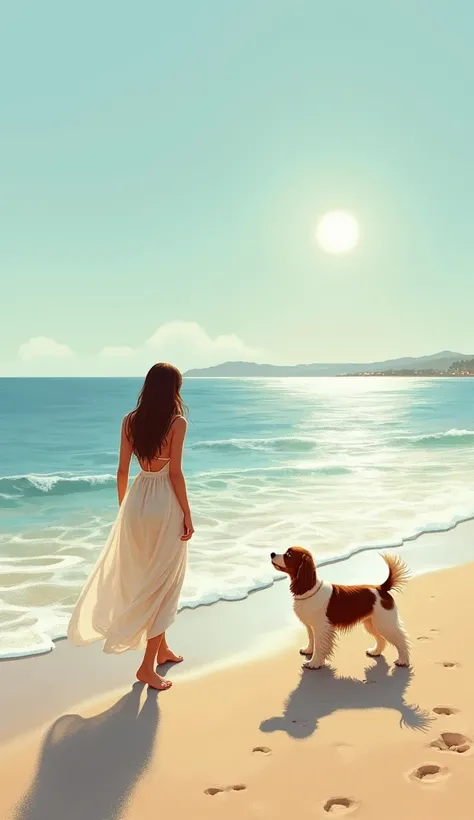 Every morning, first thing in the morning, Lola used to walk along the beach and always saw a Cavalier King Charles Spaniel dog watching her from afar.. 