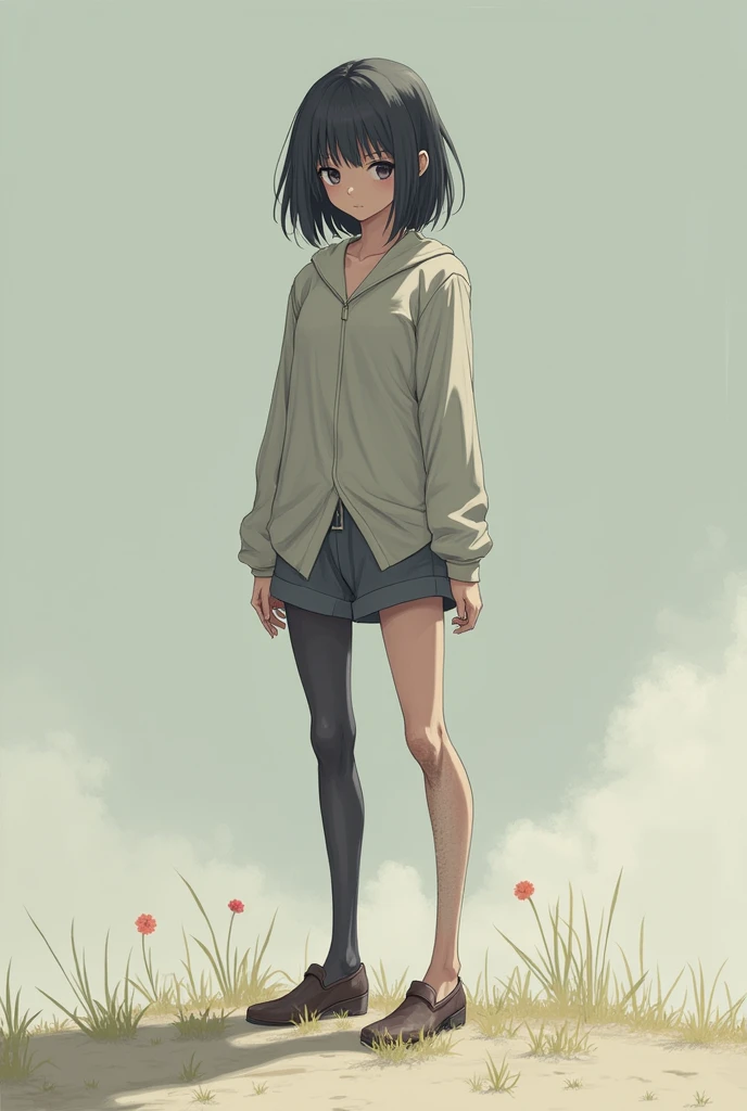 Anime girl missing both legs and missing one arm