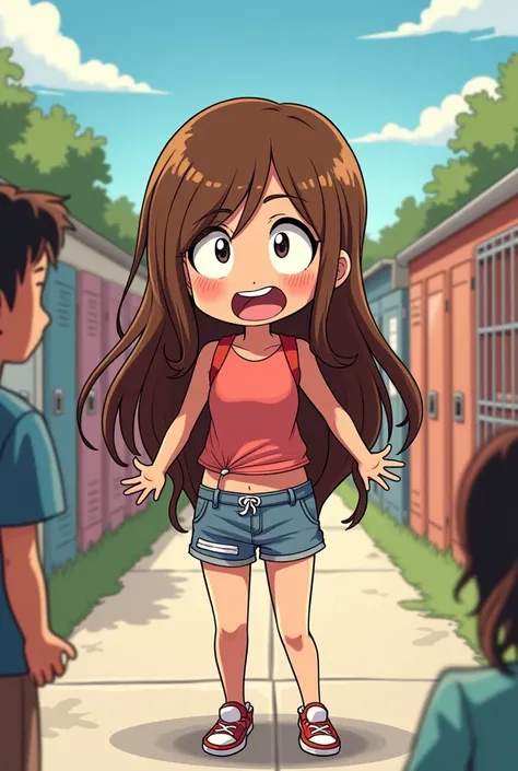 Girl with brown hair, atomic wedgie