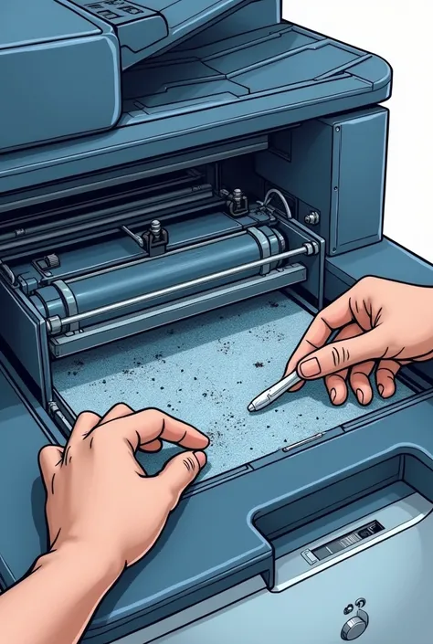 Cleaning toner residue from the photocopier
