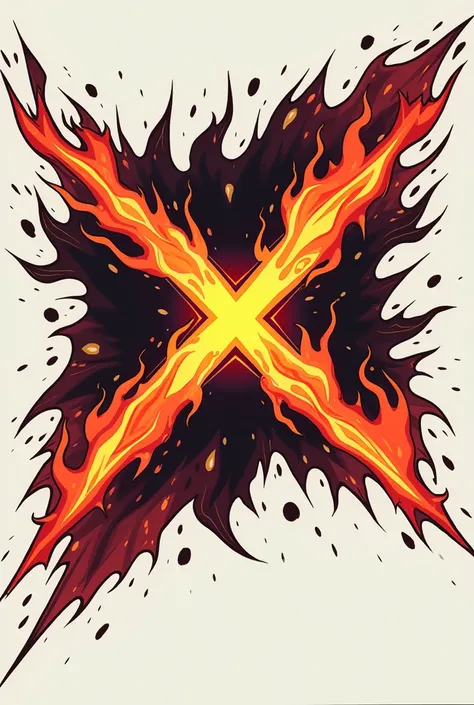 Create a logo for an anime project with label "project X3" with flames around 