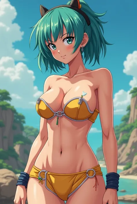 Dragon Ball Bulma naked showing her breasts