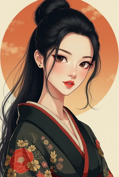 Prostitute、Mature Face、Slit eyes、High nose、 Discreet mouth、Egg-shaped contour、composition、Golden Ratio、Functional、grace、Flowing Hair、Traditional Kimono、effect、Delicate facial features、8k, RAW photo, highest quality, masterpiece,realistic, photorealistic