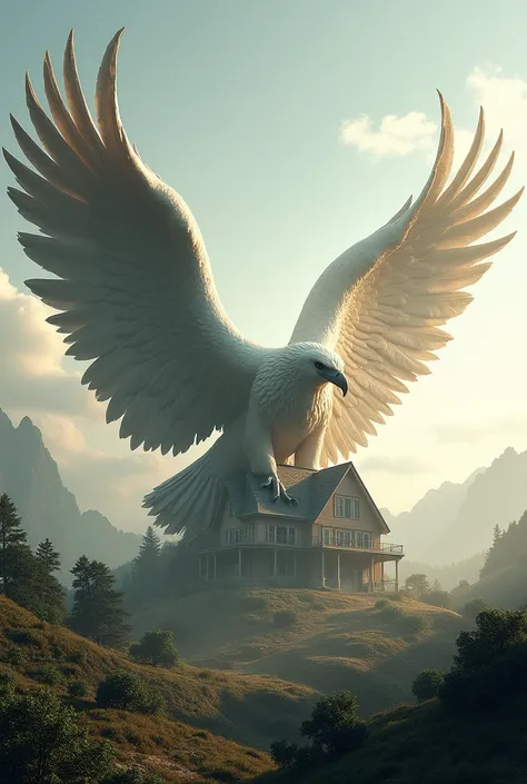 Eagle wings in the shape of a house