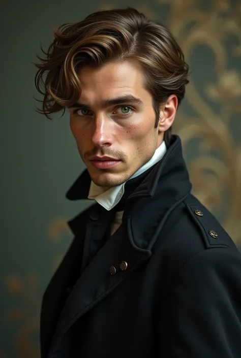 Henry Harrington is a man with a distinctly lean and striking appearance.. He has light brown hair, generally straight or slightly wavy, which he usually uses casually. His eyes are clear, in a shade of blue or green, giving it an introspective and penetra...