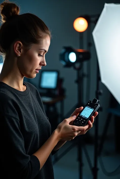 Measuring light using a photometer, for a photograph 