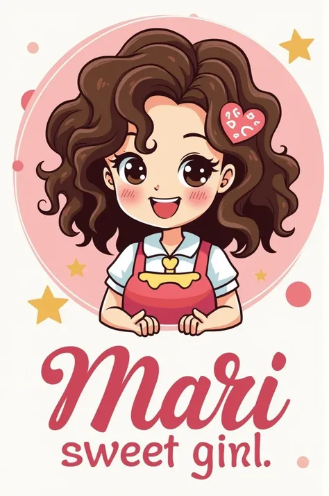 Logo Mari sweet pastry Girl curly hair Cake
