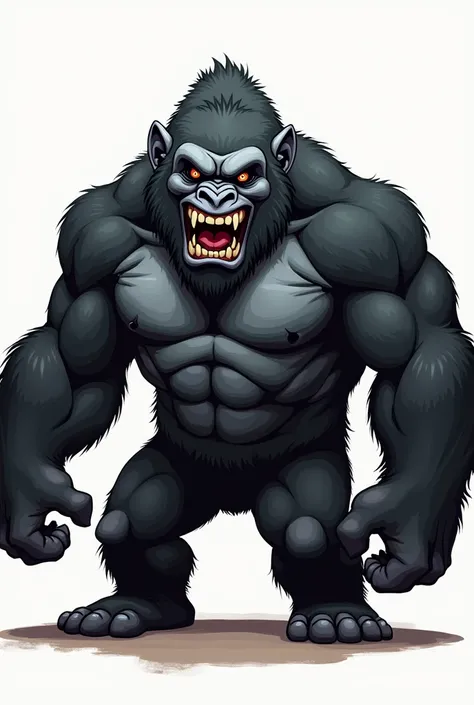 Create a muscular Guatemalan gorilla with very tight clothing. Make him angrier, make him bigger, make him cute.