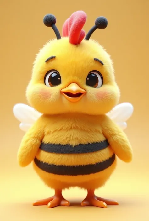 3d cute female chicken

with bee clothes
