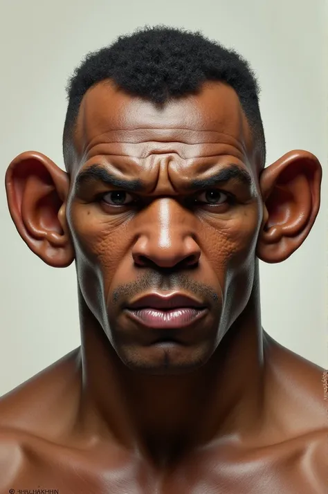 Mike tayson with big round ears 