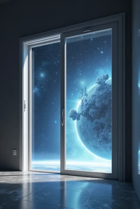 Design a producer made for windows and doors with the functionality of not blocking the air intake and that you can customize as you wish Whether it is a fictional or real place.
Use a space background 