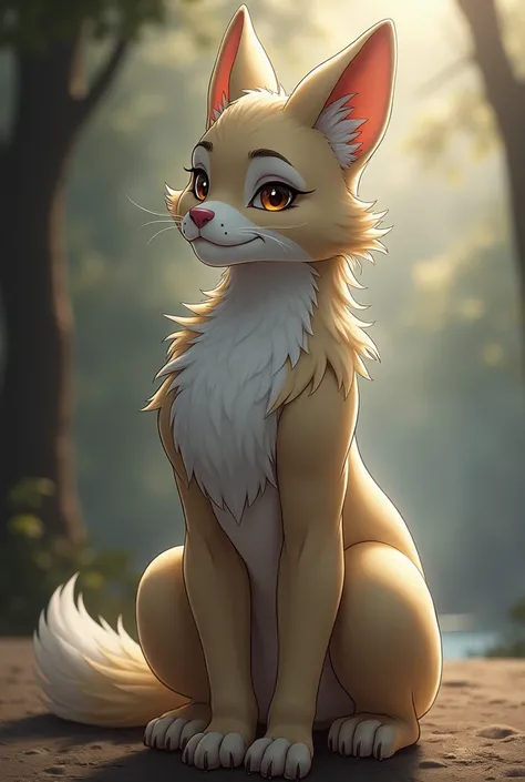 Make a not-so-cute anthropomorphic furry anime character, more beautiful