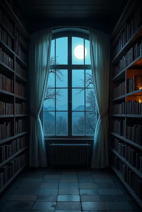 Room video game books window moonlight --ar 16:9