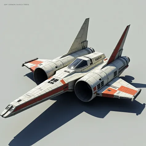 a ship that mixes features of the X-Wing Starfighter and a Boeing 737