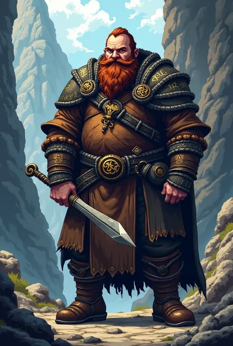 Create a dwarf based on the lord of the rings in pixel art in png format