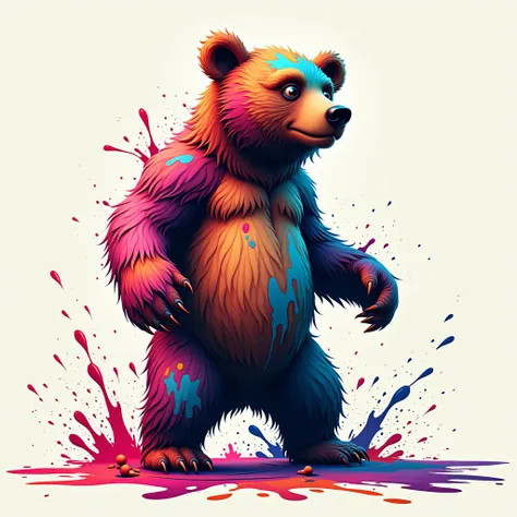 bear with paint splashing
