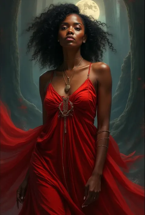  Black woman, in Red, with a scorpio