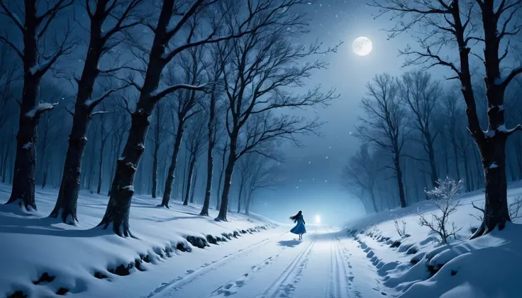 Snow falls in silence
Tracks in the frost
Midnight whispers
Find what was lost

Moonlights calling
Through the dark trees
Skadis hunting
Winds bring her pleas

Run
Run
Run
Through the winter night
Chase
Chase
Chase
In the pale moonlight

Footsteps are flee...