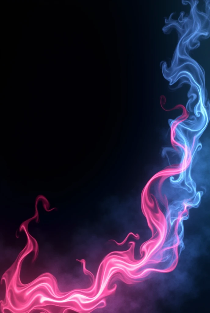 Creates a completely black image with pink and light blue fire effects around it