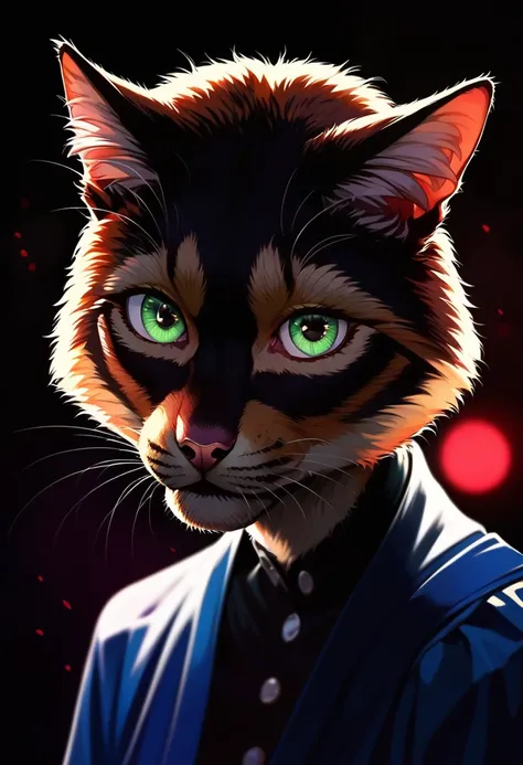 A cute cat, beautiful detailed eyes, beautiful detailed nose and mouth, extremely detailed fur, highly detailed 4K nature landscape, vibrant colors, cinematic lighting, dramatic depth of field, inspired by the photographic style of Makoto Shinkai, 35mm len...