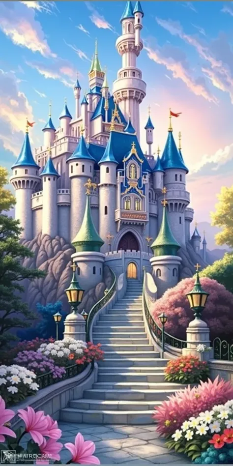 create a drawing of a castle similar to the one in the uploaded image