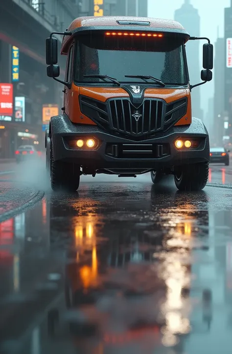 A car from the future in a rainy cyberpunk city (((cinematic lighting))), soft cinematic light, adobe light room, photolab, HDR-10, immense detail, Extreme detail, photorealism, professional photography