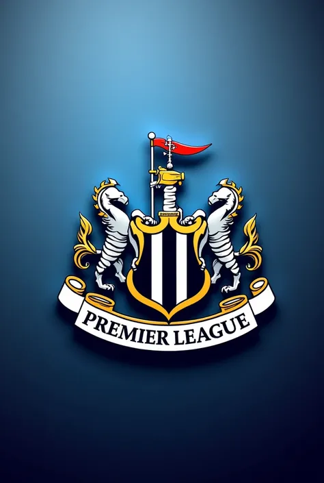 Premier League logo but with the colors and symbols of Manchester City&#39;s shields, Arsenal y Newcastle