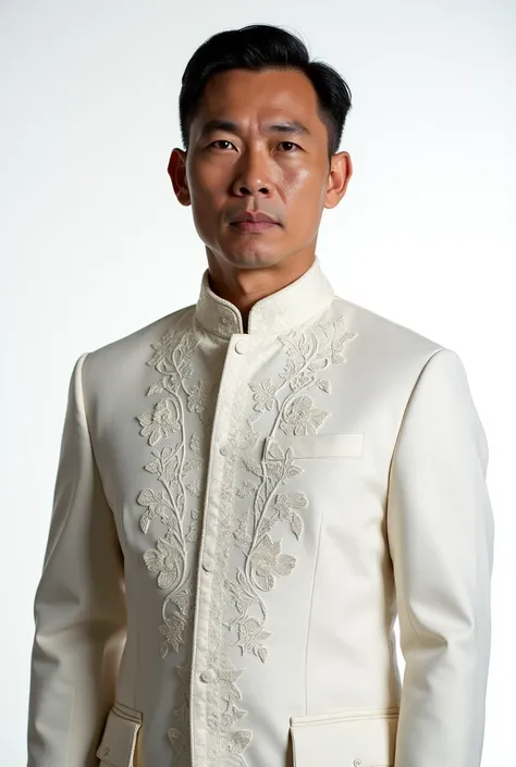 Dr. Jose Rizal on a Barong suit at the studio photoshoot with a white background