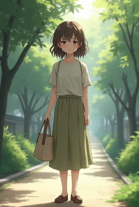 Girl holding a bag at her side

