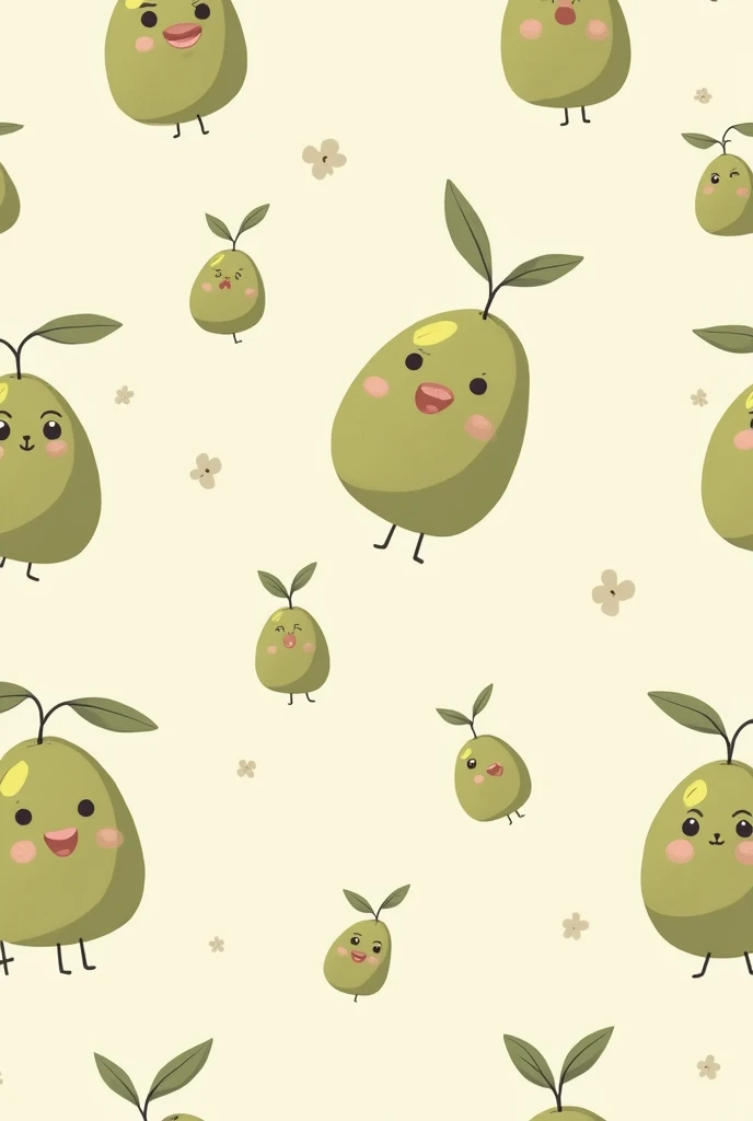 2 Olive cartoon pattern it pastel color
