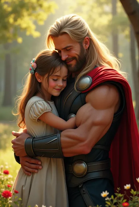 Thor hug cute girl 
