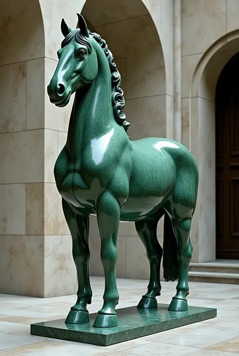 green marble horse