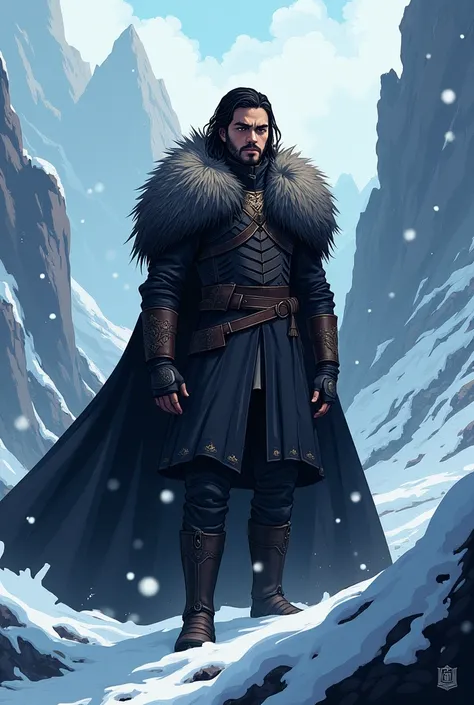 Personagem Game of thrones John Snow em anime 
