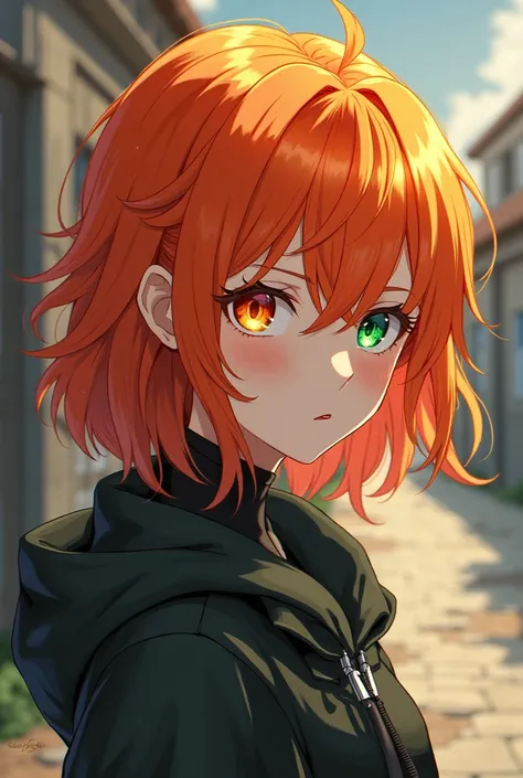 Jujutsu no Kaisen Character Teenage Female Orange Hair Honey-colored Right Eye Green-colored Left Eye 