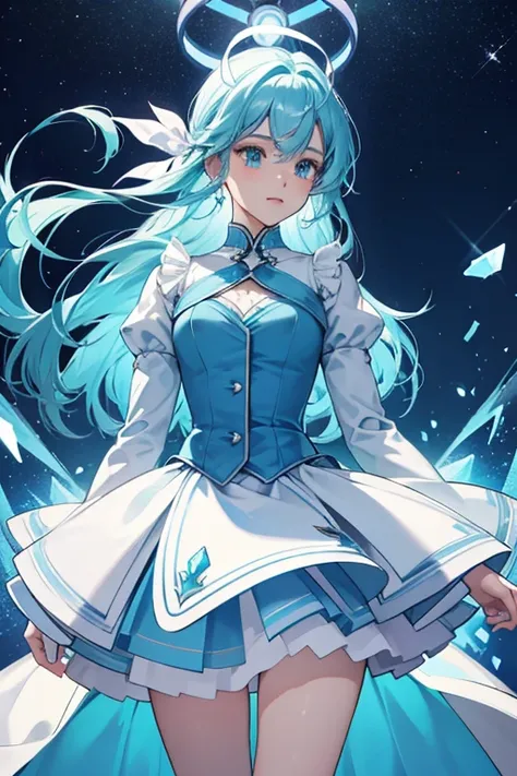 Aqua Sapphire, Sapphire has a build like any other Sapphire. She has light blue hair and an even lighter skin. Her uniform is light blue with a darker light blue band with a triangle through it which is supposed to resemble a star. A lighter coloured star ...