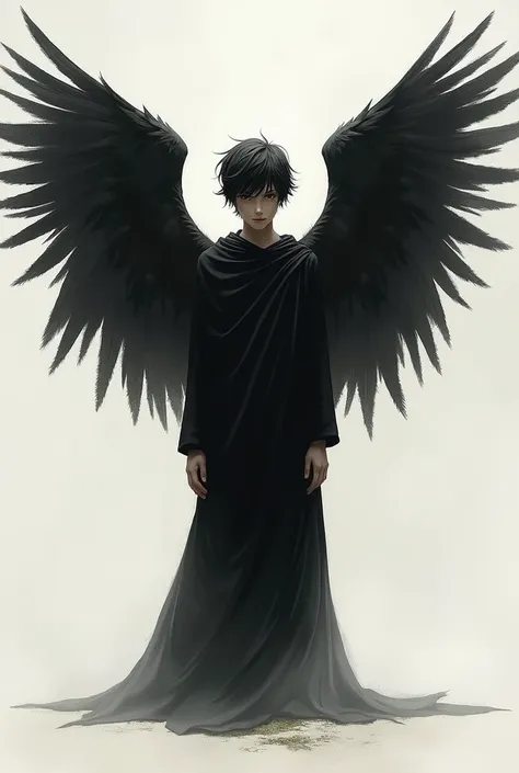 Single boy with two wings in Black colour dress 