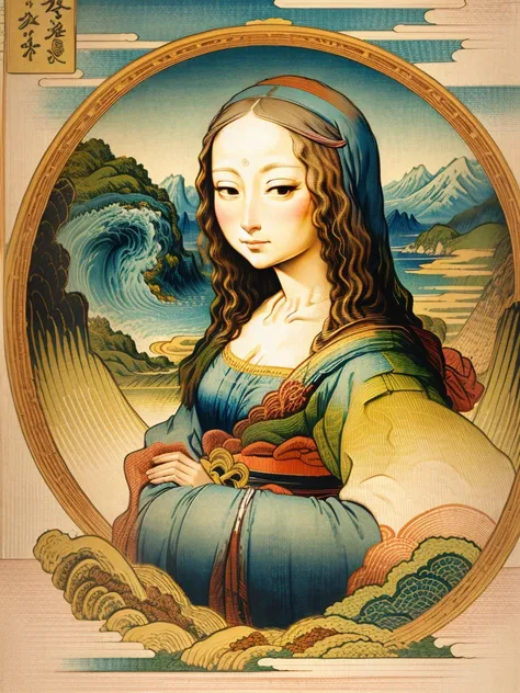 Best Quality, Ukiyo-e style, Mona Lisa