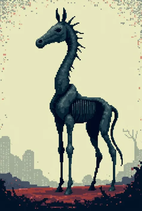 Long horse the character of trevor henderson in pixel art