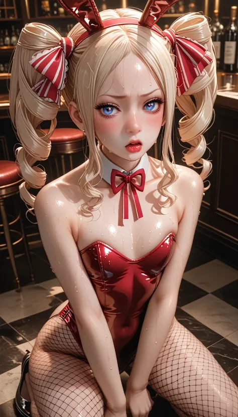 (((double twintail  hair)))、((side spiral curls))、(((beatrice)))、(sweaty skin)、 (highest quality, 8k, 32k, masterpiece, ultra-hi...