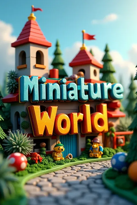 Use the Lego logo as an example and create a logo with the words miniature world