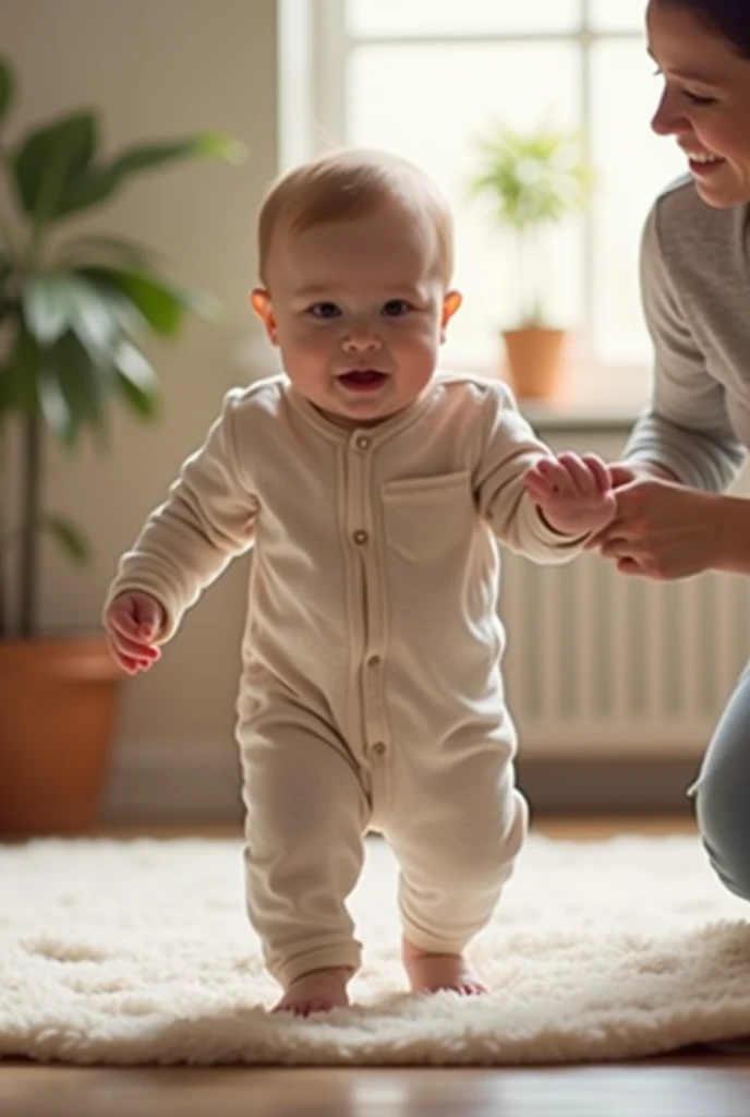 video of a  taking his first steps