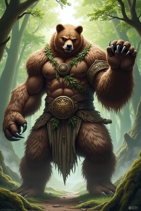 Human Druid, with a very powerful bear arm 